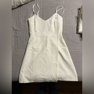 French Connection Whisper V Neck Dress with Envelope Skirt